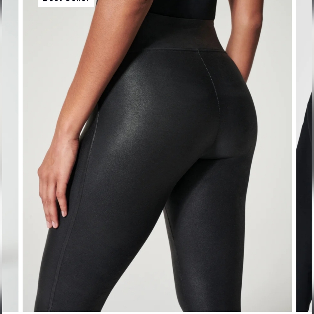 SPANX Black Faux Leather Leggings
